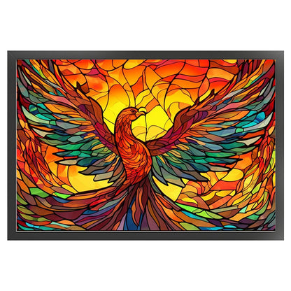 Glass Painting-Phoenix - 11CT Stamped Cross Stitch 60*40CM