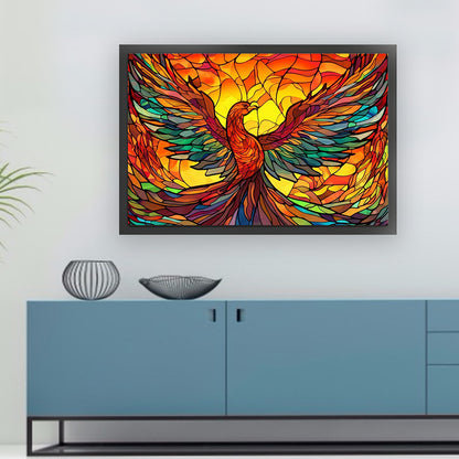 Glass Painting-Phoenix - 11CT Stamped Cross Stitch 60*40CM