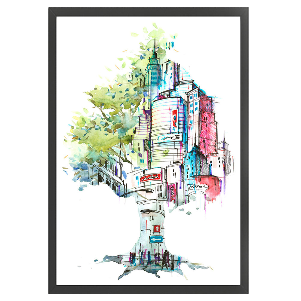 City Silhouette - 14CT Stamped Cross Stitch 35*50CM