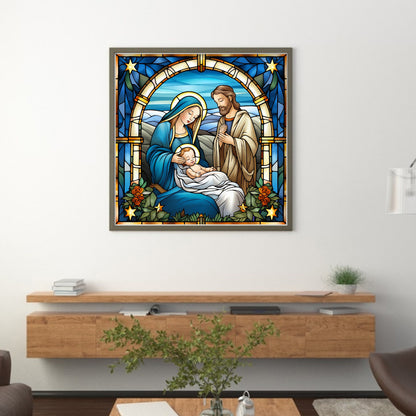 Glass Painting-Priests And Mothers - 14CT Stamped Cross Stitch 40*40CM