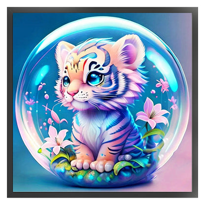 Crystal Ball Zodiac Sign-Tiger - 11CT Stamped Cross Stitch 40*40CM