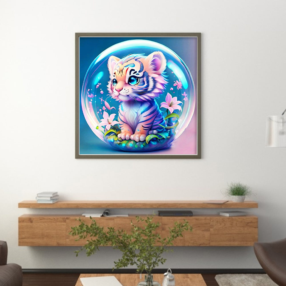 Crystal Ball Zodiac Sign-Tiger - 11CT Stamped Cross Stitch 40*40CM