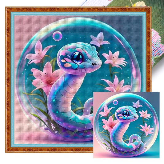 Crystal Ball Zodiac Sign-Snake - 11CT Stamped Cross Stitch 40*40CM