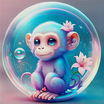 Crystal Ball Zodiac Signs-Monkey - 11CT Stamped Cross Stitch 40*40CM