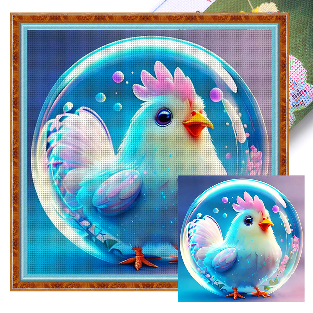 Crystal Ball Zodiac Sign-Rooster - 11CT Stamped Cross Stitch 40*40CM