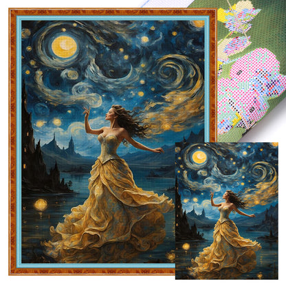 Beauty Under The Starry Sky - 16CT Stamped Cross Stitch 40*55CM