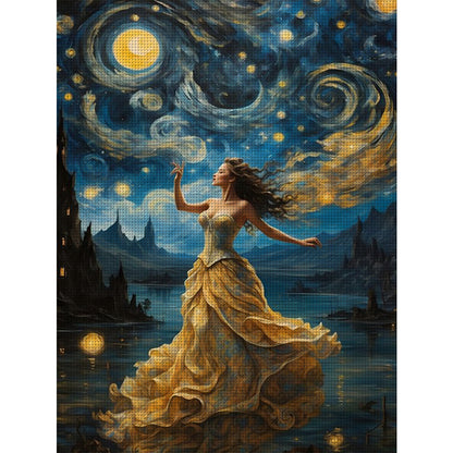 Beauty Under The Starry Sky - 16CT Stamped Cross Stitch 40*55CM