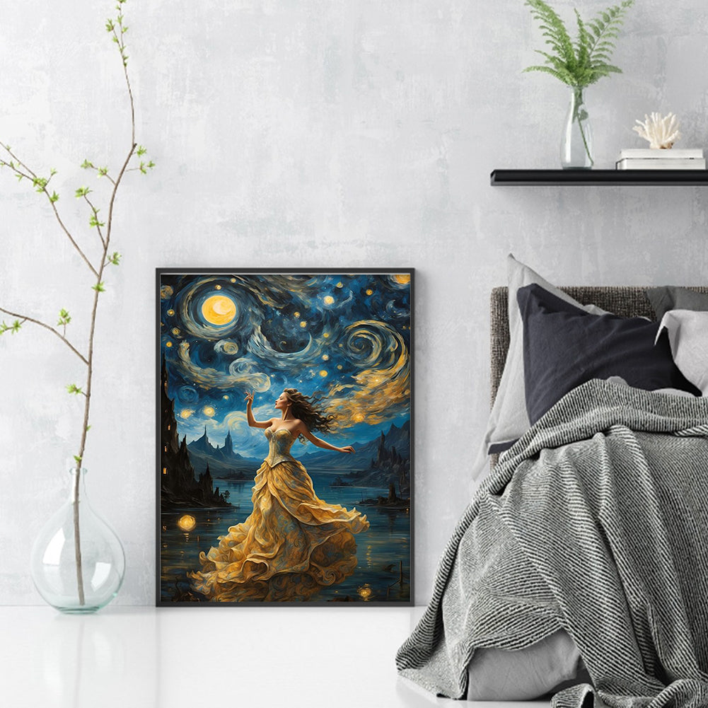 Beauty Under The Starry Sky - 16CT Stamped Cross Stitch 40*55CM