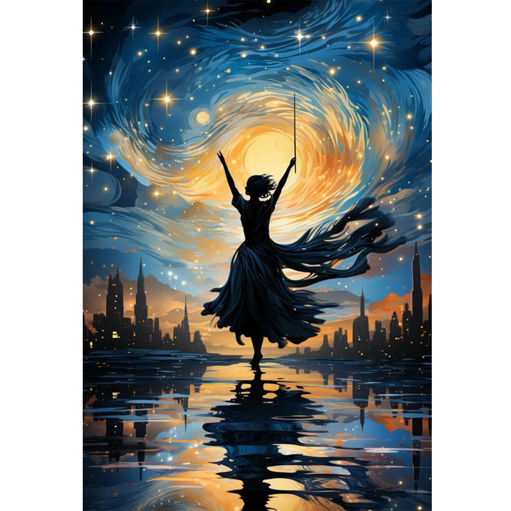 People Dancing Under The Stars - 16CT Stamped Cross Stitch 40*60CM