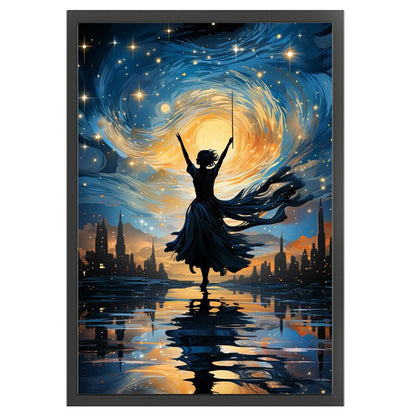 People Dancing Under The Stars - 16CT Stamped Cross Stitch 40*60CM