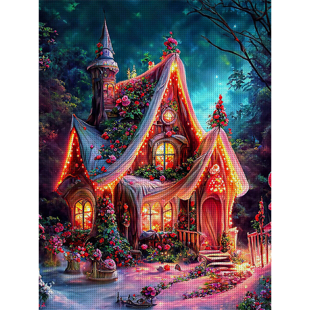 Flower House - 16CT Stamped Cross Stitch 50*65CM