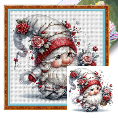 Flower Gnome - 18CT Stamped Cross Stitch 30*30CM