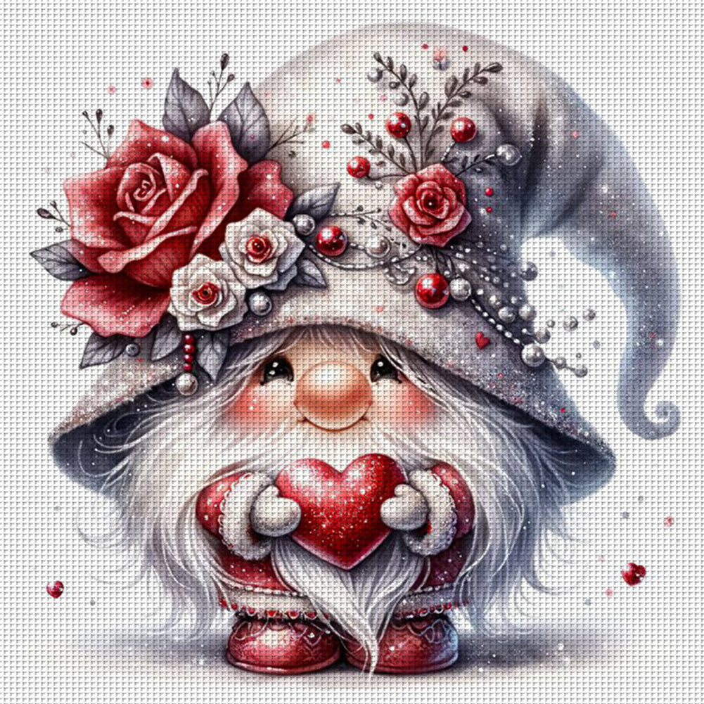 Flower Gnome - 18CT Stamped Cross Stitch 30*30CM