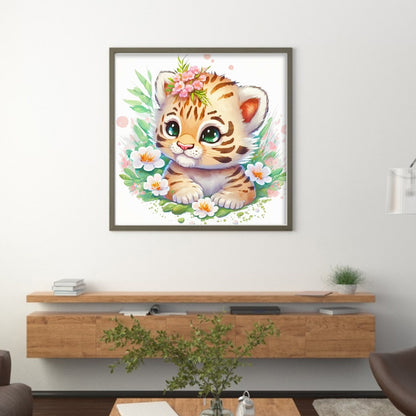 Zodiac Sign - Tiger - 11CT Stamped Cross Stitch 40*40CM
