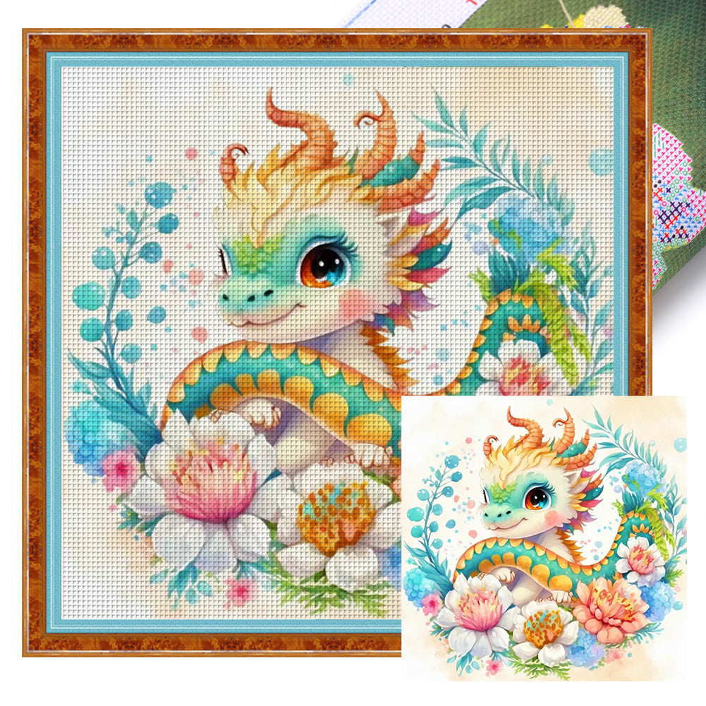 Zodiac Sign-Dragon - 11CT Stamped Cross Stitch 40*40CM
