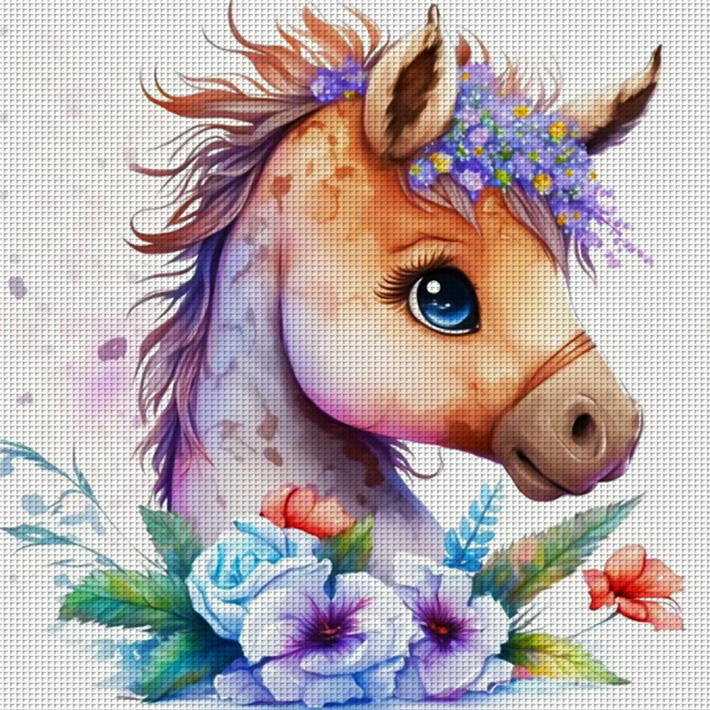 Zodiac Sign-Horse - 11CT Stamped Cross Stitch 40*40CM