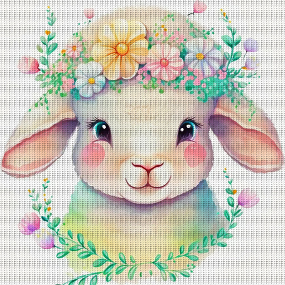 Zodiac Sign - Sheep - 11CT Stamped Cross Stitch 40*40CM