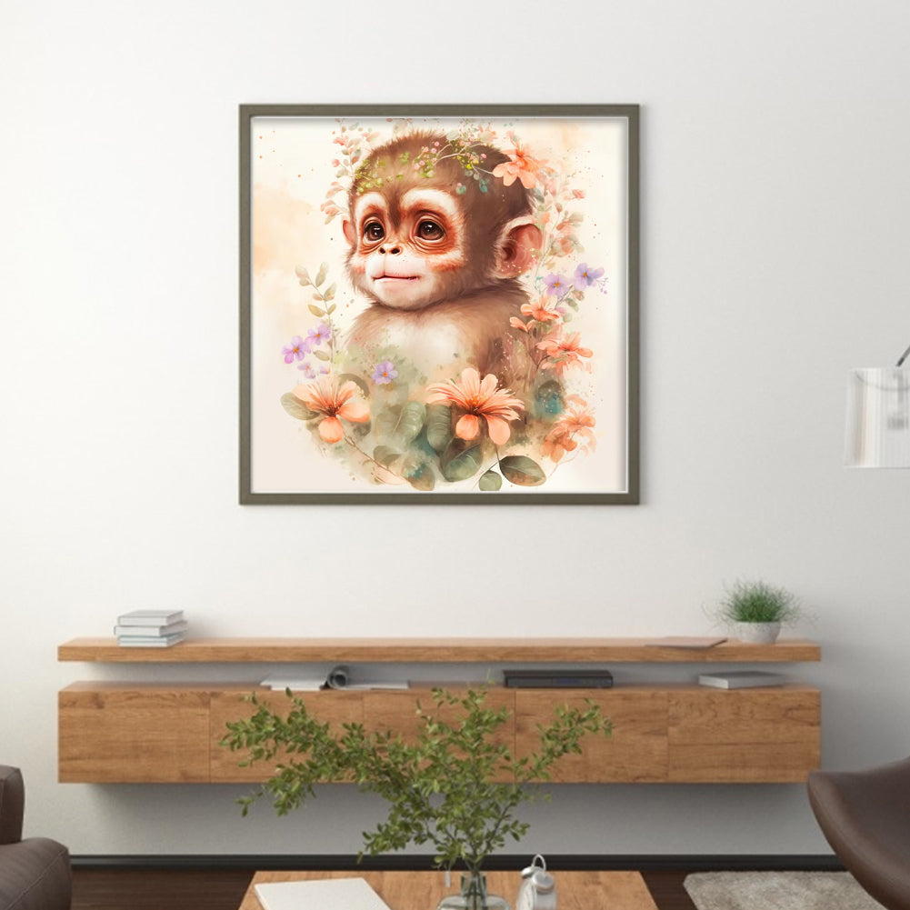 Twelve Zodiac Signs - Monkey - 11CT Stamped Cross Stitch 40*40CM