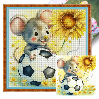 World Cup Zodiac-January Rat - 18CT Stamped Cross Stitch 25*25CM