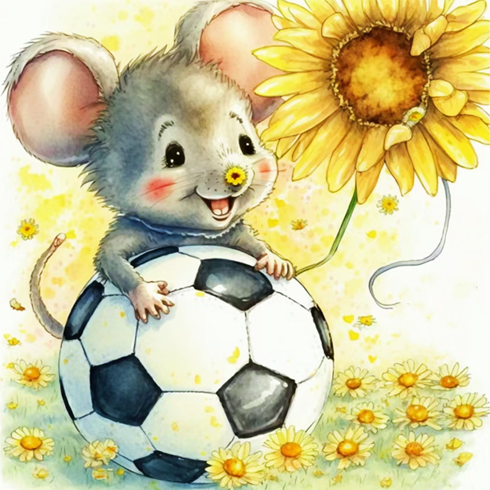 World Cup Zodiac-January Rat - 18CT Stamped Cross Stitch 25*25CM