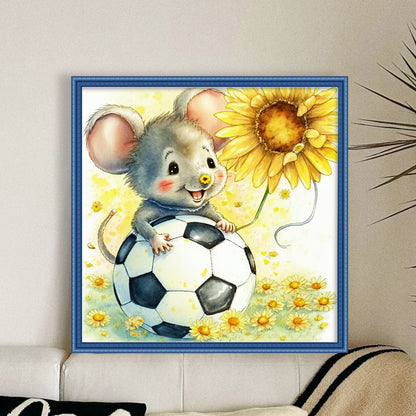 World Cup Zodiac-January Rat - 18CT Stamped Cross Stitch 25*25CM