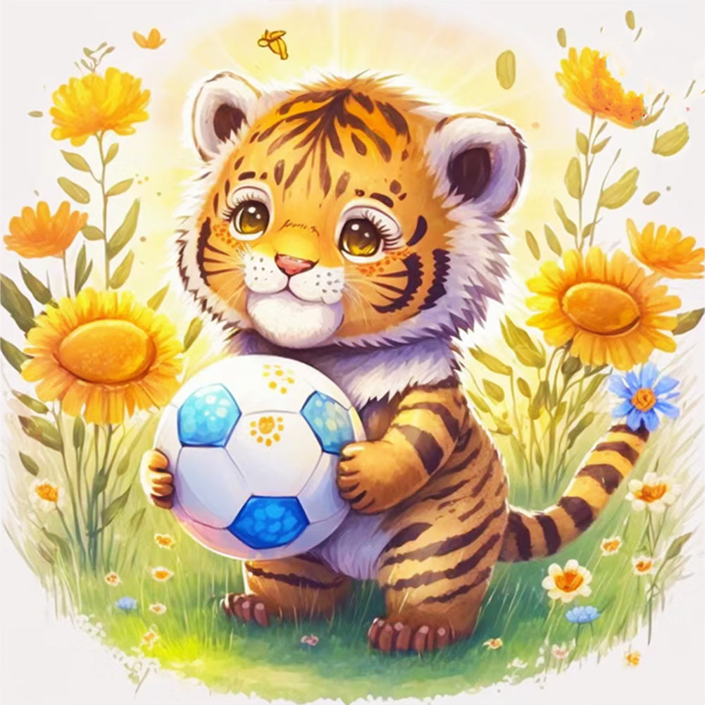 World Cup Zodiac - March Tiger - 18CT Stamped Cross Stitch 25*25CM