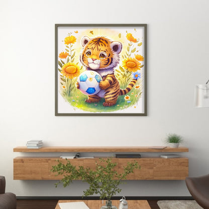 World Cup Zodiac - March Tiger - 18CT Stamped Cross Stitch 25*25CM