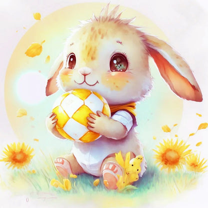 World Cup Zodiac-April Rabbit - 18CT Stamped Cross Stitch 25*25CM