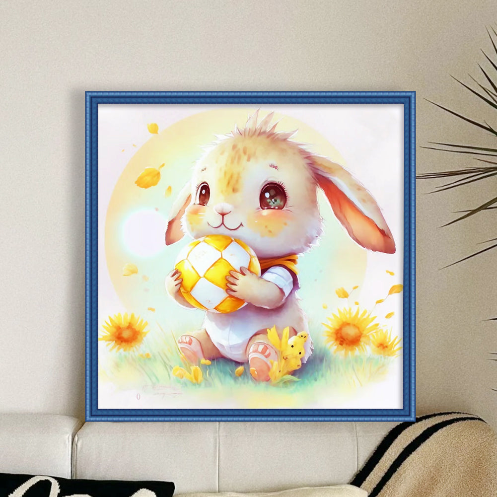 World Cup Zodiac-April Rabbit - 18CT Stamped Cross Stitch 25*25CM