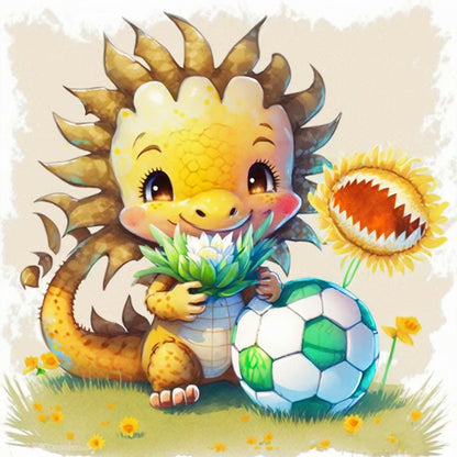 World Cup Zodiac-May Dragon - 18CT Stamped Cross Stitch 25*25CM