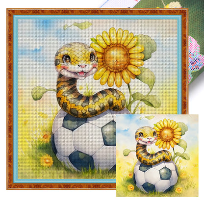 World Cup Zodiac-June Snake - 18CT Stamped Cross Stitch 25*25CM