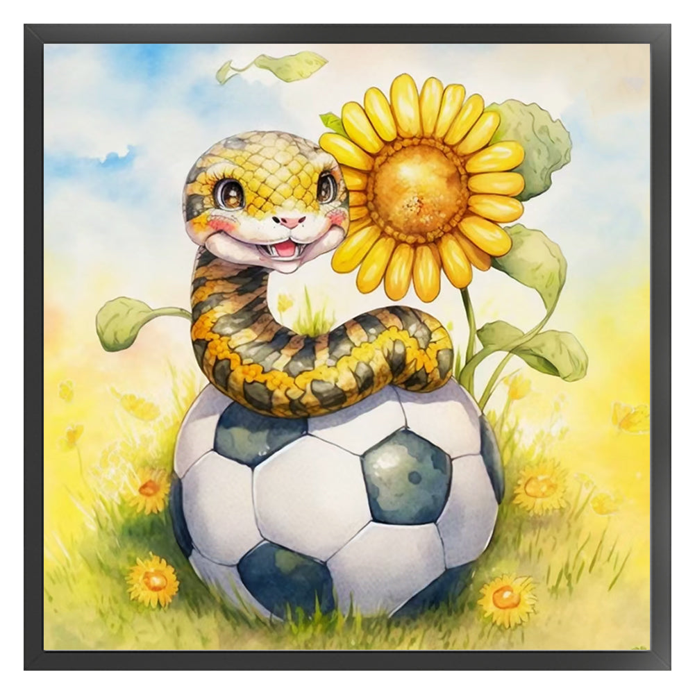 World Cup Zodiac-June Snake - 18CT Stamped Cross Stitch 25*25CM