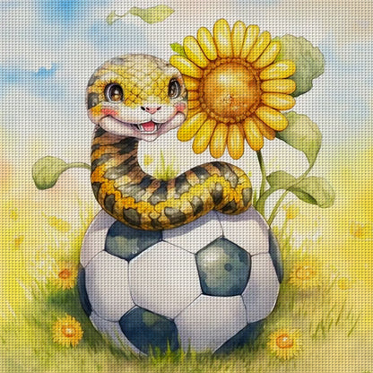 World Cup Zodiac-June Snake - 18CT Stamped Cross Stitch 25*25CM