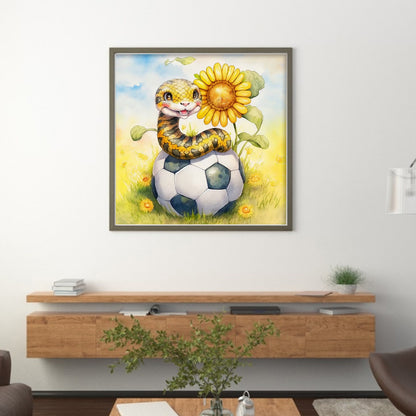 World Cup Zodiac-June Snake - 18CT Stamped Cross Stitch 25*25CM