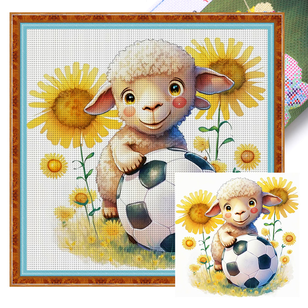 World Cup Zodiac-August Sheep - 18CT Stamped Cross Stitch 25*25CM