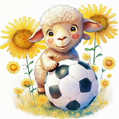 World Cup Zodiac-August Sheep - 18CT Stamped Cross Stitch 25*25CM