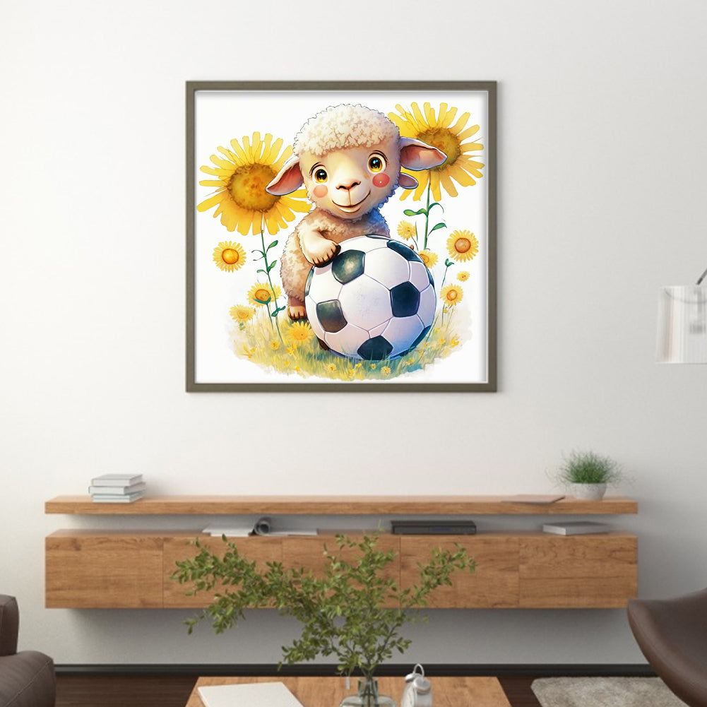 World Cup Zodiac-August Sheep - 18CT Stamped Cross Stitch 25*25CM