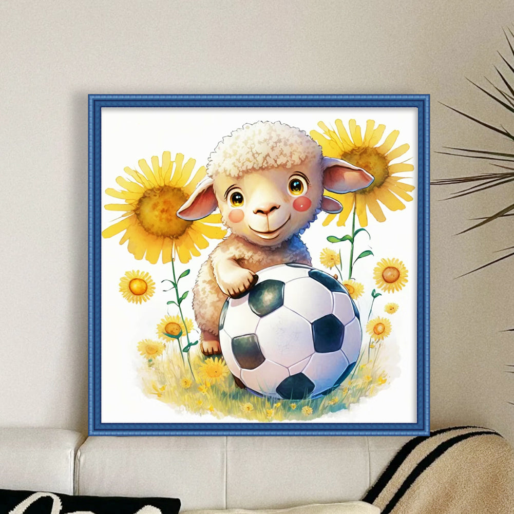 World Cup Zodiac-August Sheep - 18CT Stamped Cross Stitch 25*25CM