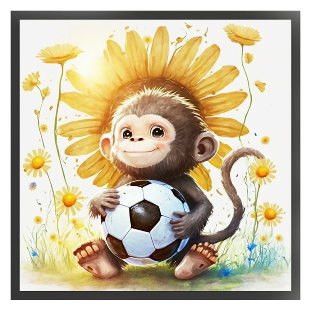 World Cup Zodiac-September Monkey - 18CT Stamped Cross Stitch 25*25CM