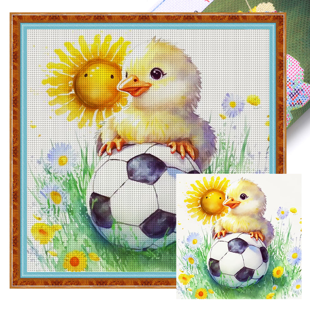 World Cup Zodiac - October Rooster - 18CT Stamped Cross Stitch 25*25CM