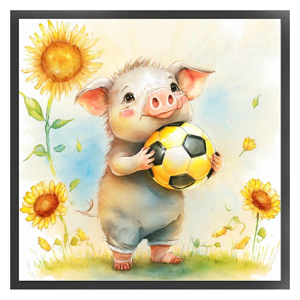 World Cup Zodiac-December Pig - 18CT Stamped Cross Stitch 25*25CM