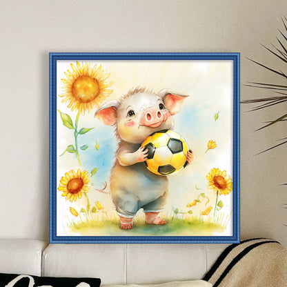 World Cup Zodiac-December Pig - 18CT Stamped Cross Stitch 25*25CM