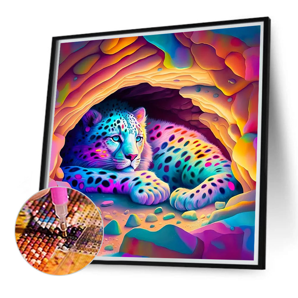 Colorful Leopard - Full Round Drill Diamond Painting 40*40CM