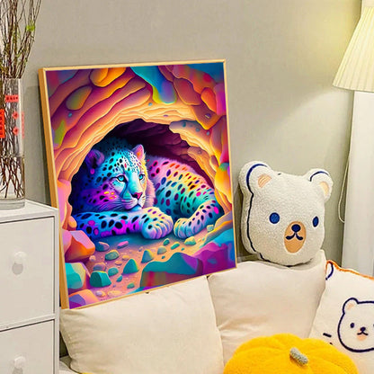 Colorful Leopard - Full Round Drill Diamond Painting 40*40CM