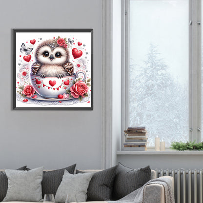 Love Flower Owl - Full Round Drill Diamond Painting 30*30CM