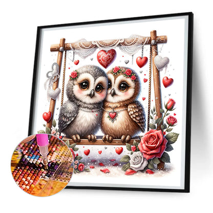 Love Flower Owl - Full Round Drill Diamond Painting 30*30CM