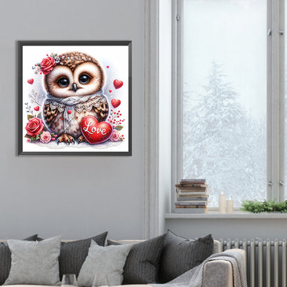 Love Flower Owl - Full Round Drill Diamond Painting 30*30CM