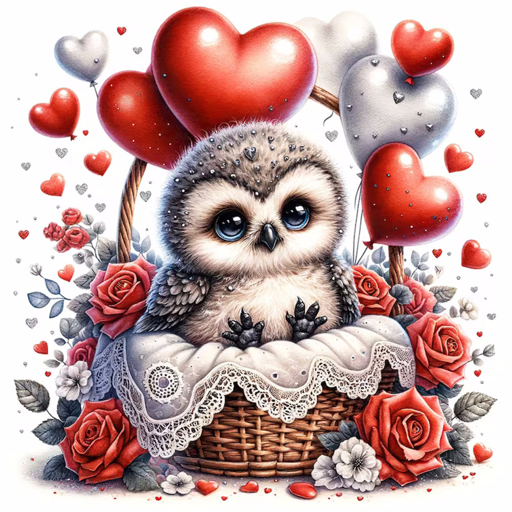 Love Flower Owl - Full Round Drill Diamond Painting 30*30CM