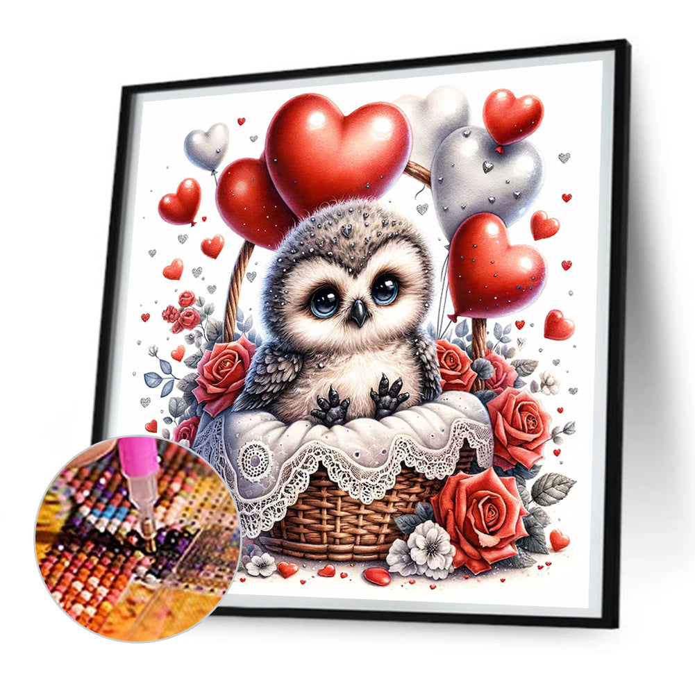 Love Flower Owl - Full Round Drill Diamond Painting 30*30CM