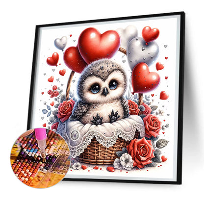 Love Flower Owl - Full Round Drill Diamond Painting 30*30CM